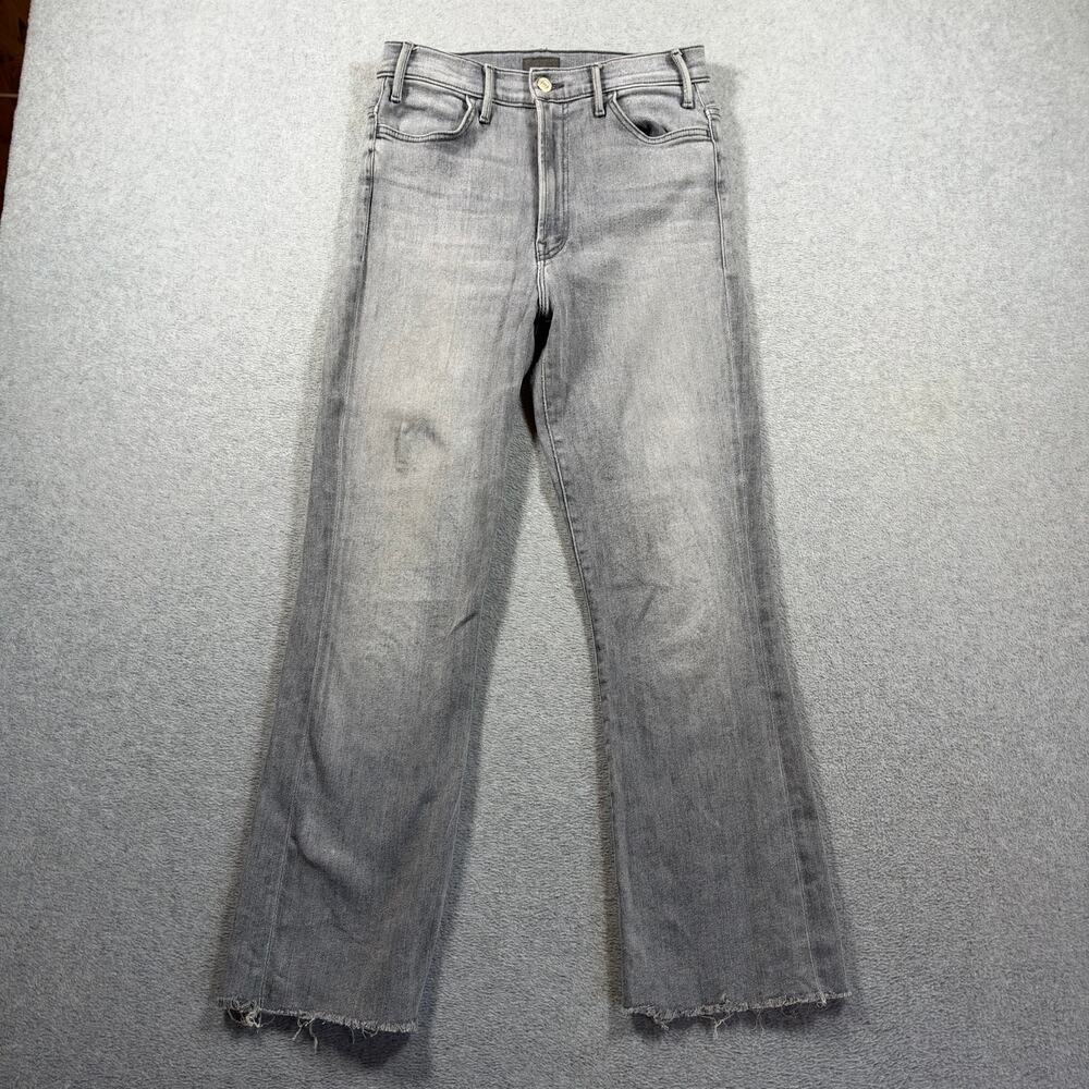 MOTHER Hustler Ankle Fray Daytona Nights Jeans Size 29 Gray Denim Raw Hem - Picture 2 of 11